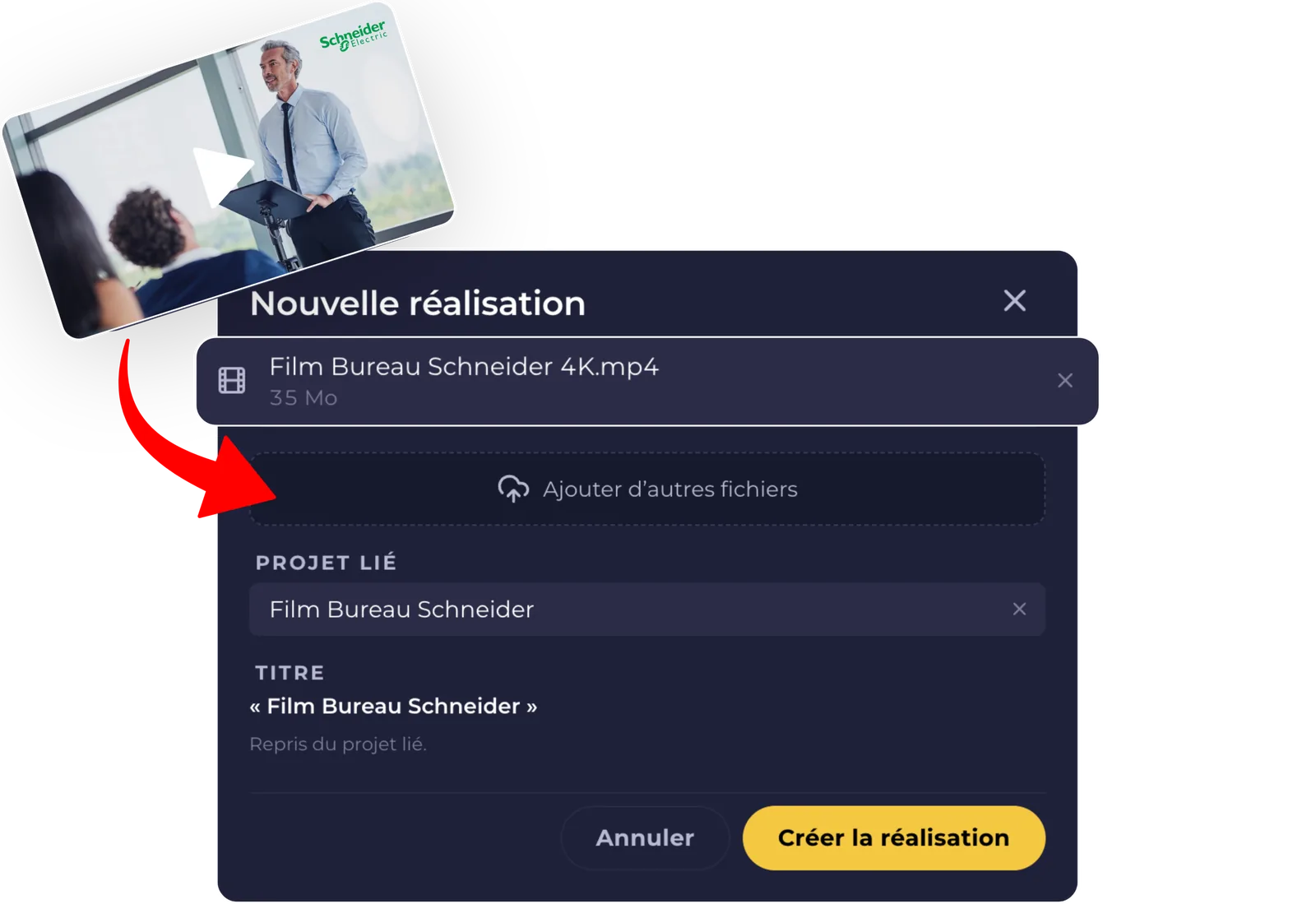 Klapy : création d'une réalisation, fichier master rattaché au projet